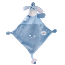 Disney - Bourriquet L'âne - Doudou Plat Bleu 25 Cm