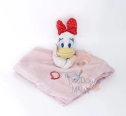 Disney - Daisy Le Canard - Maxi Doudou Plat Carré Rose 40 Cm
