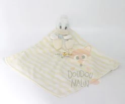 Disney - Donald Le Canard - Maxi Doudou Plat Jaune Blanc 40 Cm