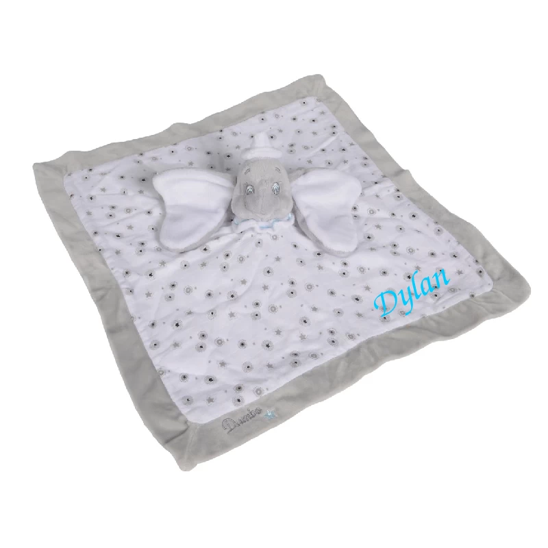 Disney Dumbo L'éléphant Doudou Plat Lange Gris étoile