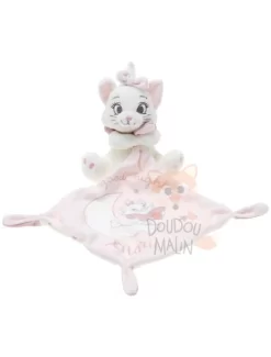 Disney Good Night Marie Aristochats Doudou Mouchoir Rose Blanc