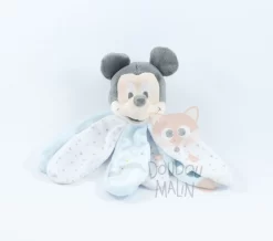 Disney Mickey La Souris Doudou Pétale Bleu Blanc Mouton