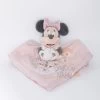 Disney - Minnie La Souris - Maxi Doudou Plat Carré Rose 40 Cm