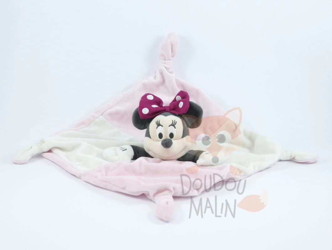 Disney Minnie La Souris Doudou Plat Rose Beige