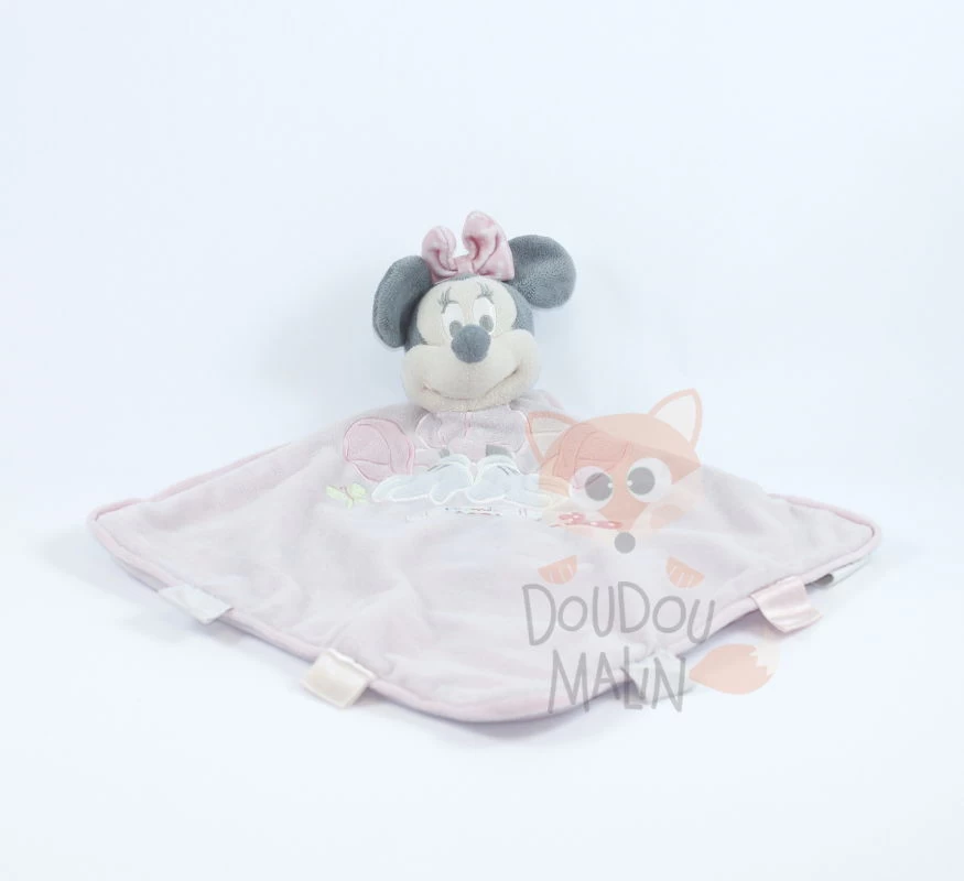 Disney Minnie La Souris Doudou Plat Rose Papillon