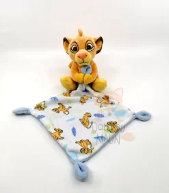Disney - Simba Le Lion - Peluche Avec Doudou Jaune Bleu Blanc 25 Cm