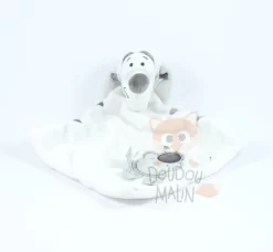 Disney Tigrou Doudou Plat Blanc Noir Gris