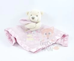 Disney Winnie L'ourson Doudou Plat Carré Rose Piglet And Pooh I Love You Porcinet
