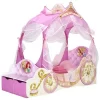 WORLDS APART DISNEY PRINCESSES Lit Enfant Fille - Carosse En Bois Avec Rangements Et Rideaux - Rose